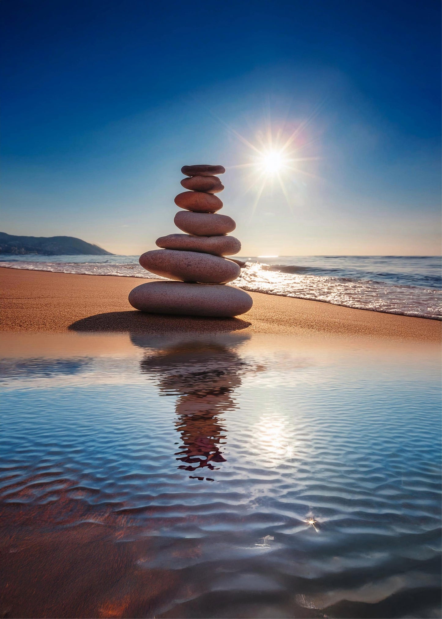 Mindfullness stones on beach1