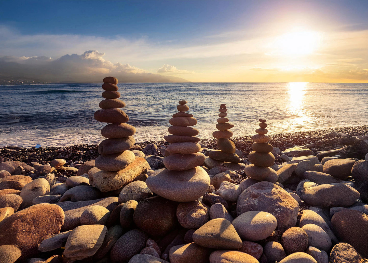 Mindfullness stones on beach3