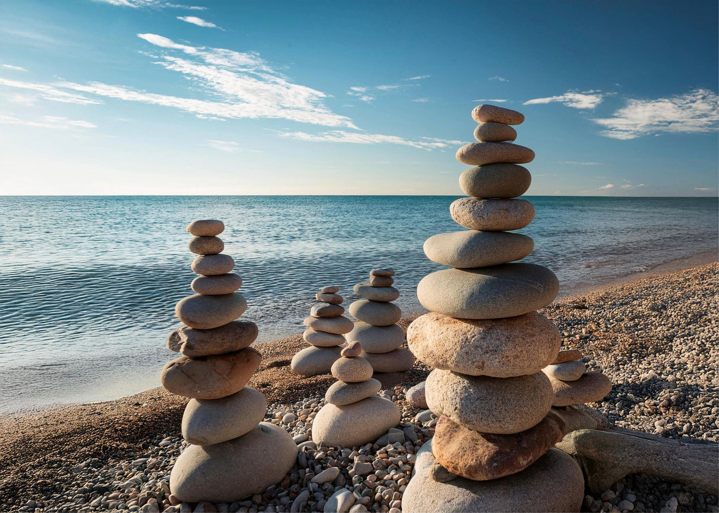 Mindfullness stones on beach4